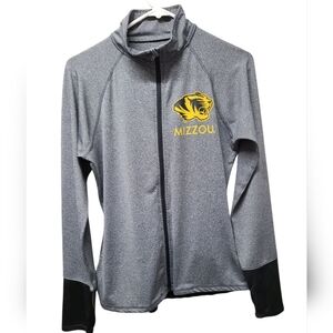 Rivalry Threads Womens Gray MIZZOU Full Zip Athletic Jacket Thumb Holes Medium